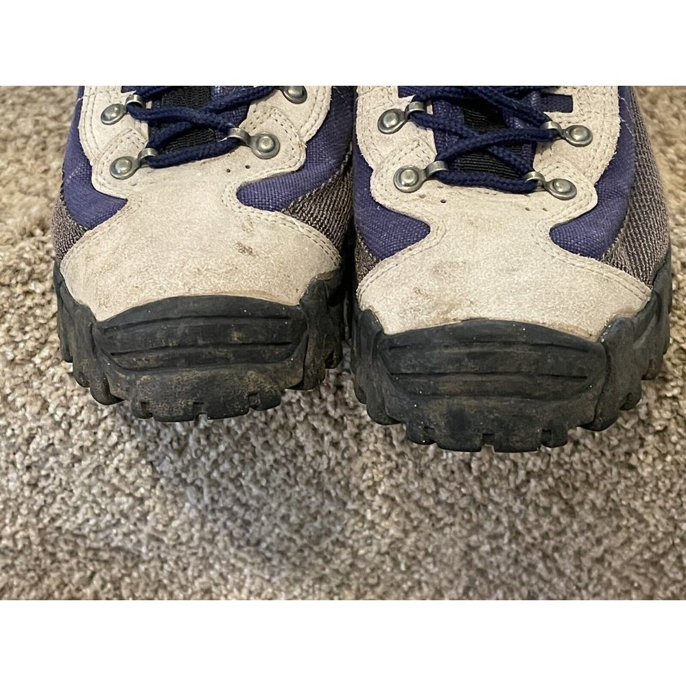 Vintage 90's Nike ACG Hiking Boots Brown Leather Blue Purple Nylon Women’s 11 - Picture 5 of 6